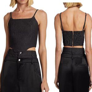 NWT $161 NONCHALANT HUNTER CROP TOP IN BLACK SIZE M